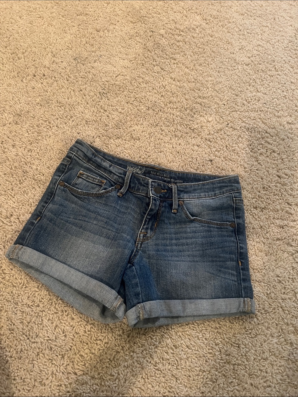 Mossimo Denim Mid Rise Midi Denim Shorts